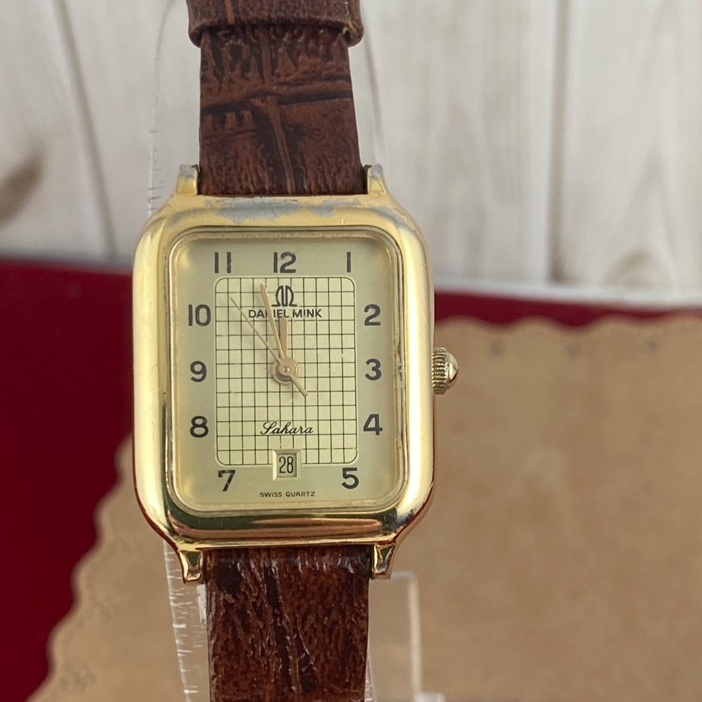 Vintage Daniel Mink "Capri" Swiss Made Watch,  Elegant Tank Styled 18 Ka…